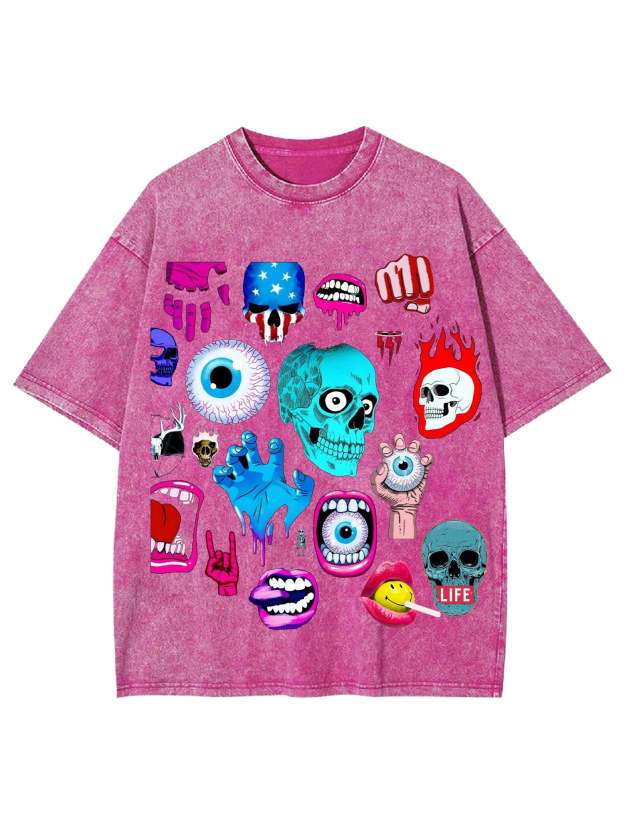 Skull Washed Tshirt-ClassyOutlaw