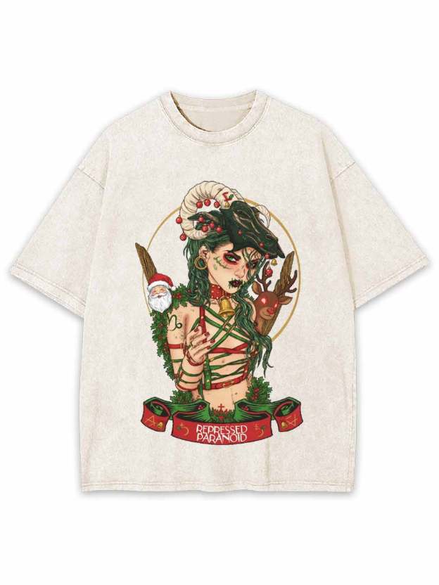 Christmas Witch Washed Tshirt