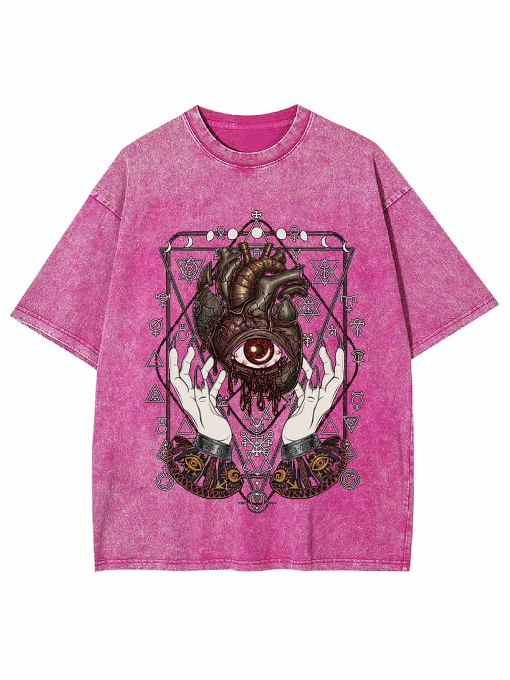 Anatomical Eyes Heart Art Print Washed Tshirt