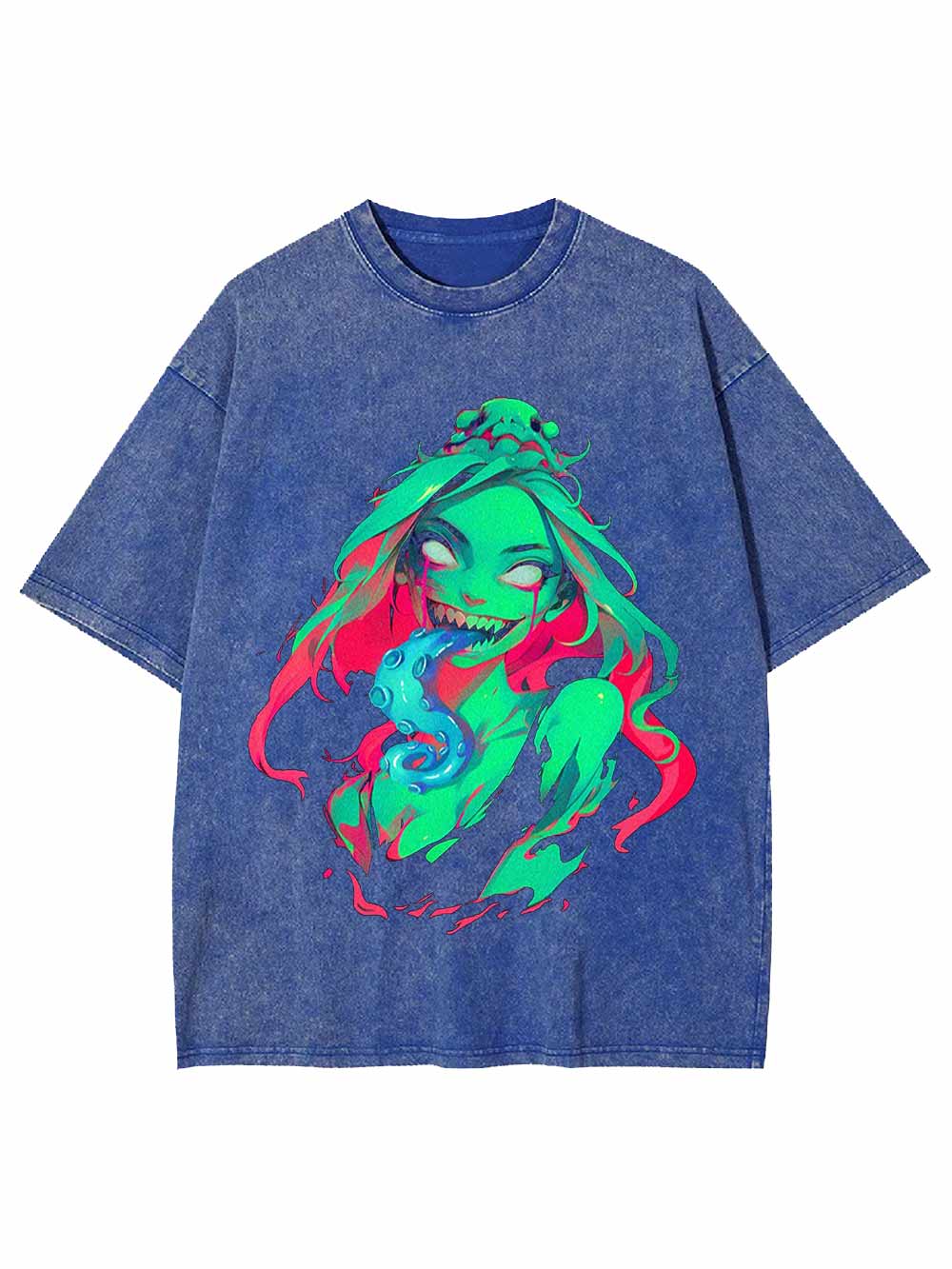 Tentacles Evil Girl Washed Tshirt