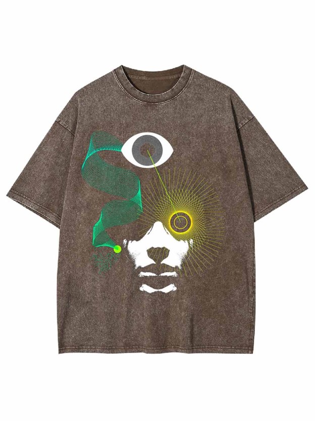 Cyber ​​Vision Face Washed Tshirt