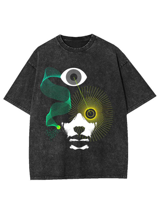 Cyber ​​Vision Face Washed Tshirt