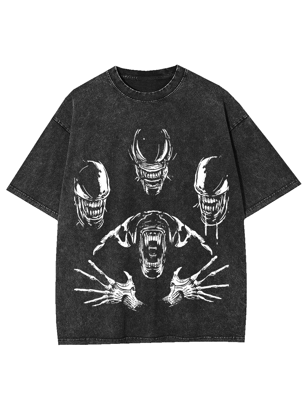 Monster Skeleton Roaring Washed Tshirt