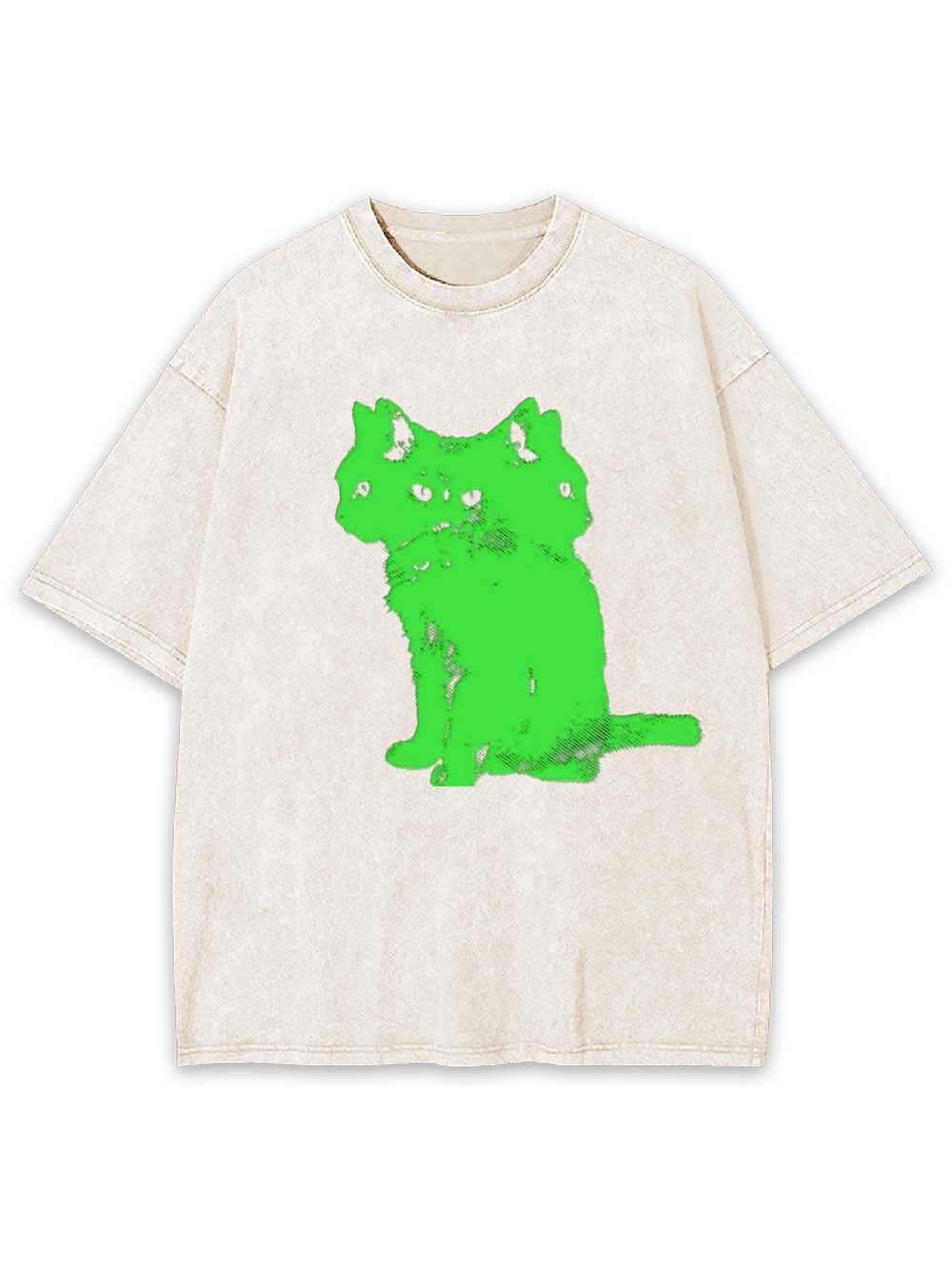 Three Headed Cat Washed Tshirt