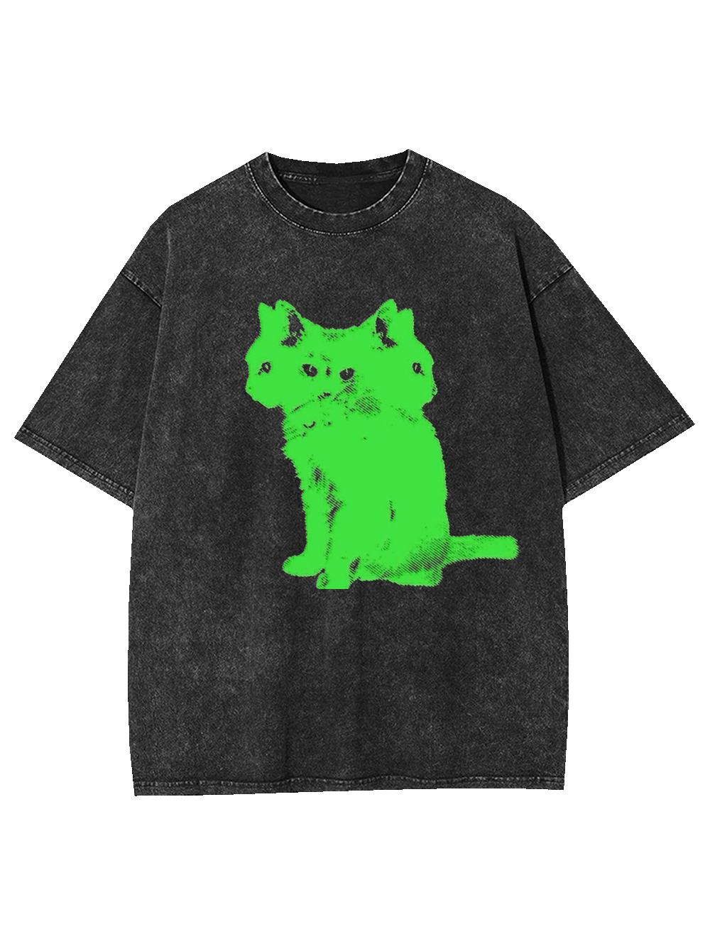 Three Headed Cat Washed Tshirt