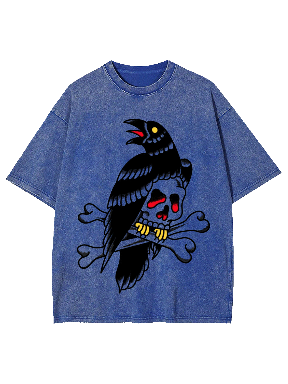 Skull Crossbones Graphic Washed Tshirt