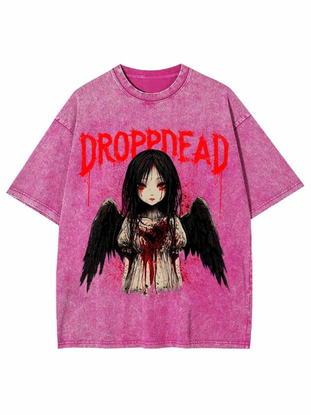 Black Wing Girl Washed Tshirt