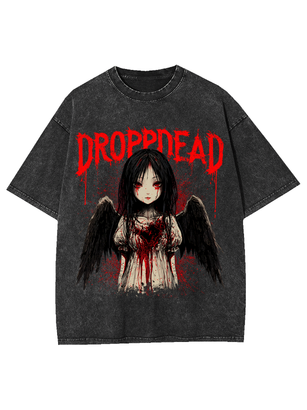 Black Wing Girl Washed Tshirt