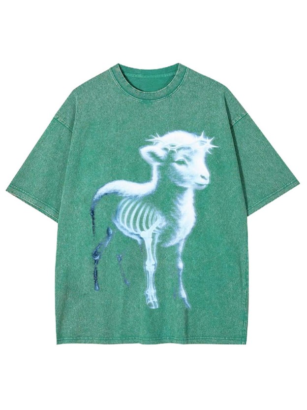 Fluorescent Lamb Washed Tshirt