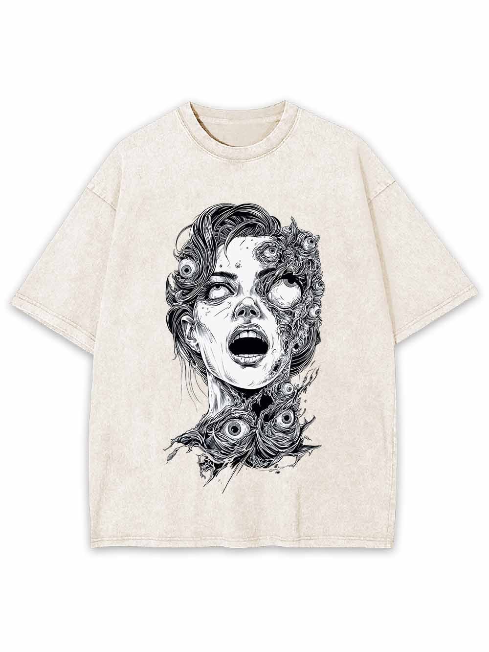 Grotesque Face Washed Tshirt
