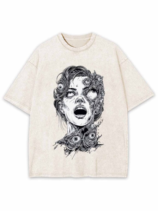 Grotesque Face Washed Tshirt