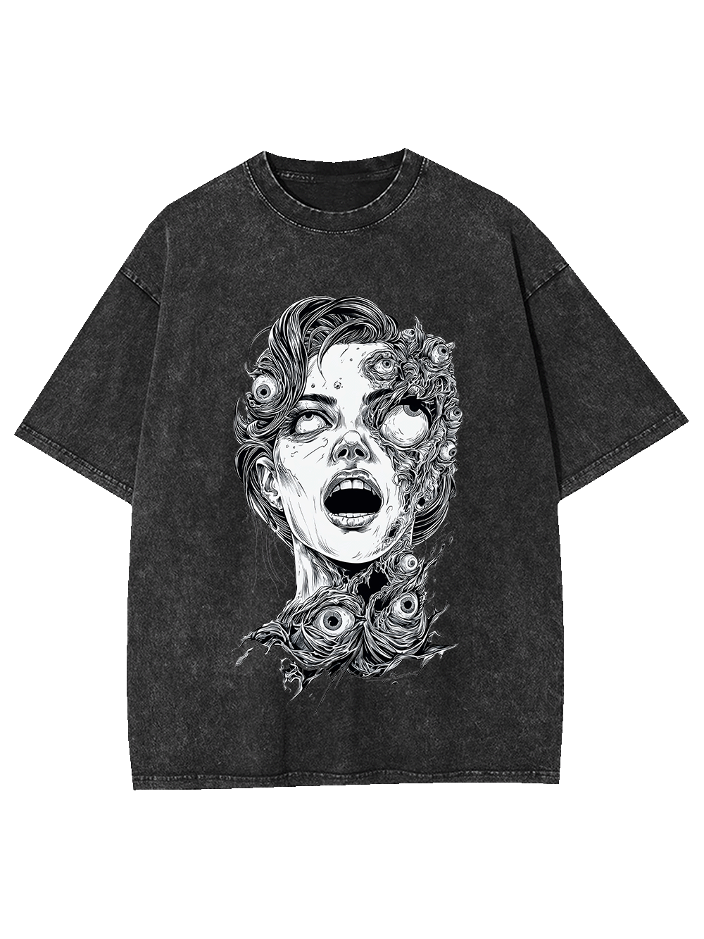 Grotesque Face Washed Tshirt