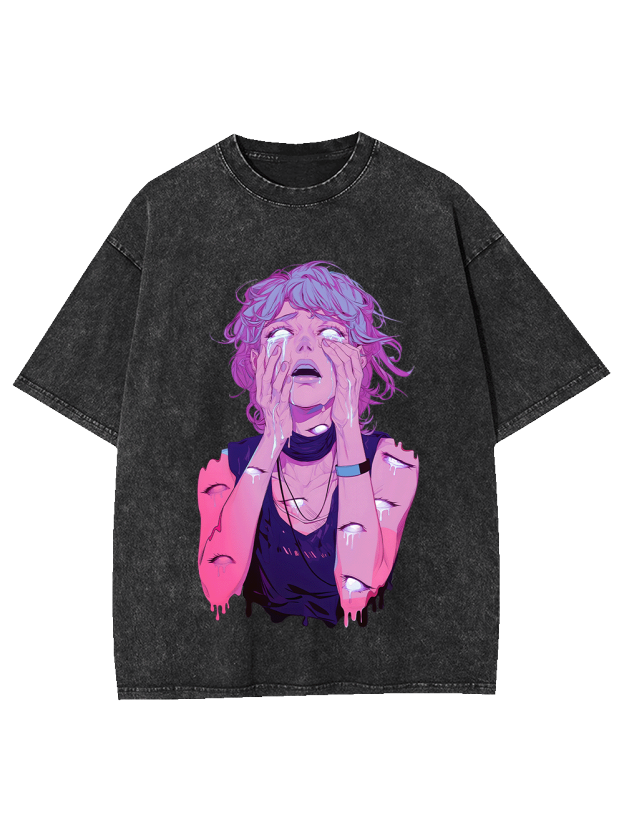 Crying Girl Washed Tshirt