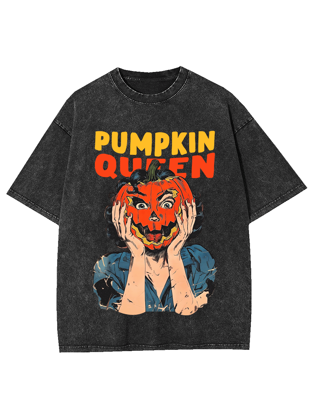 ト*ー様 always do what you should do punkan PUMPKIN QUEEN Washed Tshirt-ClassyOutlaw Sale