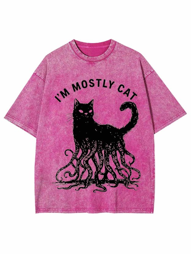 I Am Mostly Cat Washed Tshirt