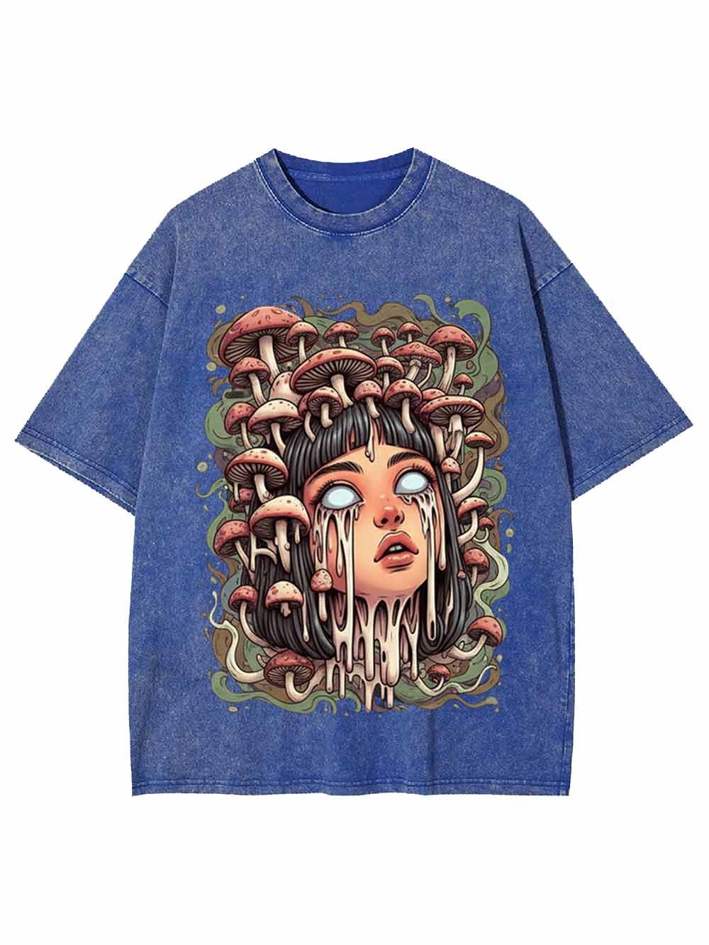 Psychedelic Mushroom Goddess Washed Tshirt