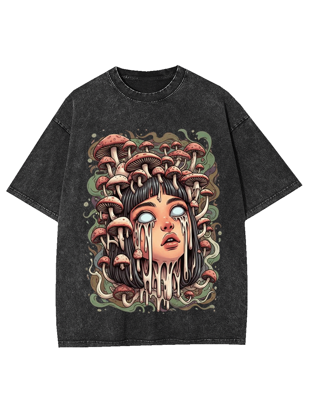 Psychedelic Mushroom Goddess Washed Tshirt