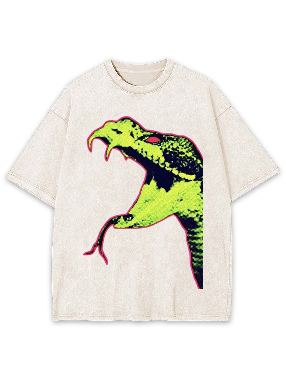 Neon Snake Head Washed Tshirt