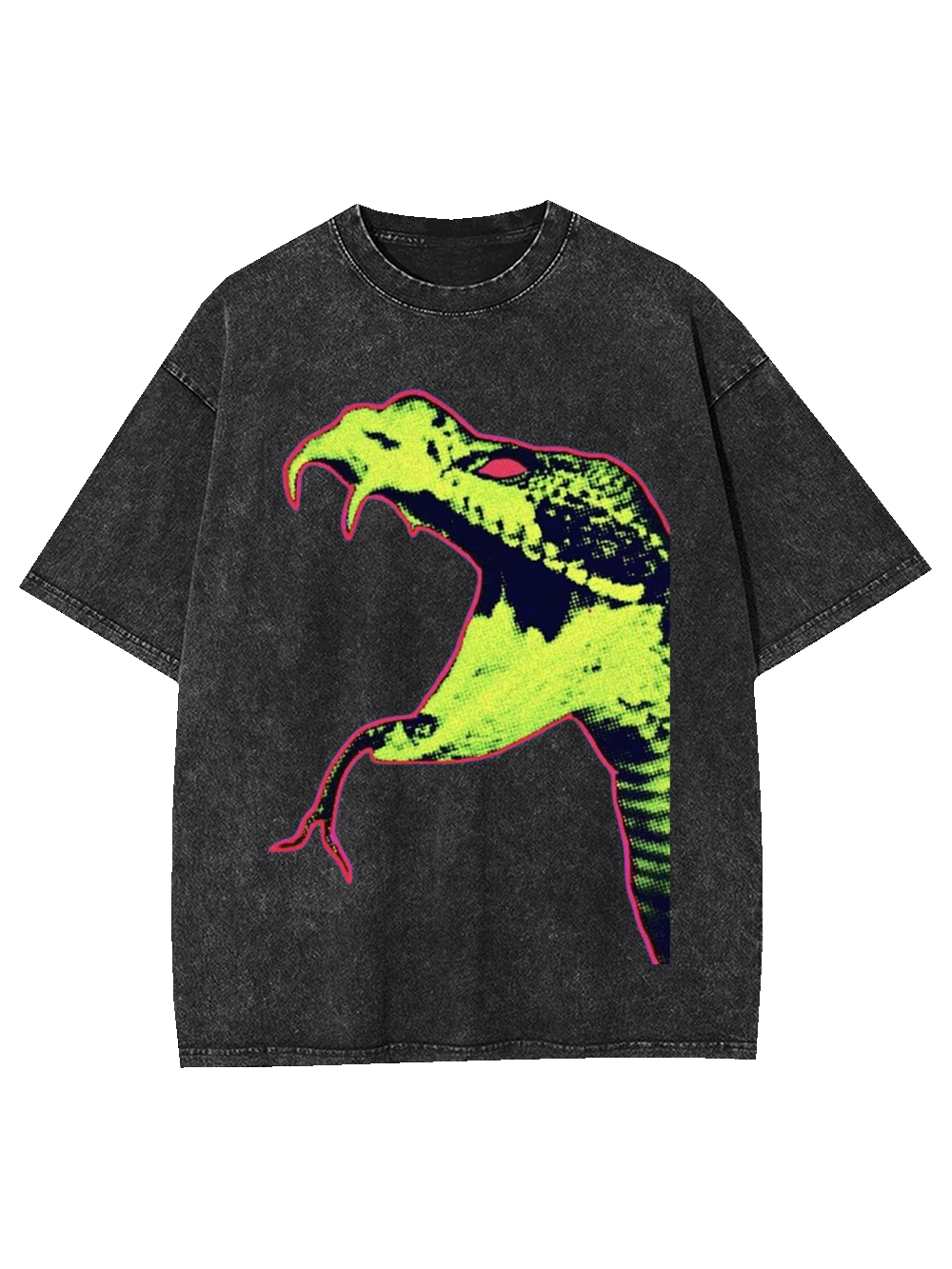 Neon Snake Head Washed Tshirt