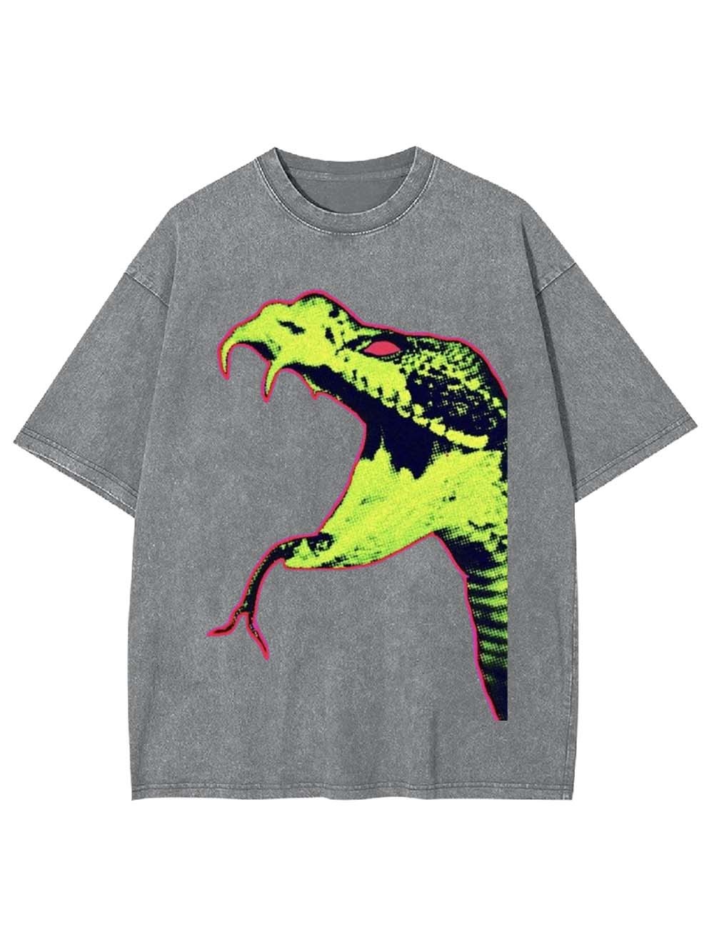 Neon Snake Head Washed Tshirt