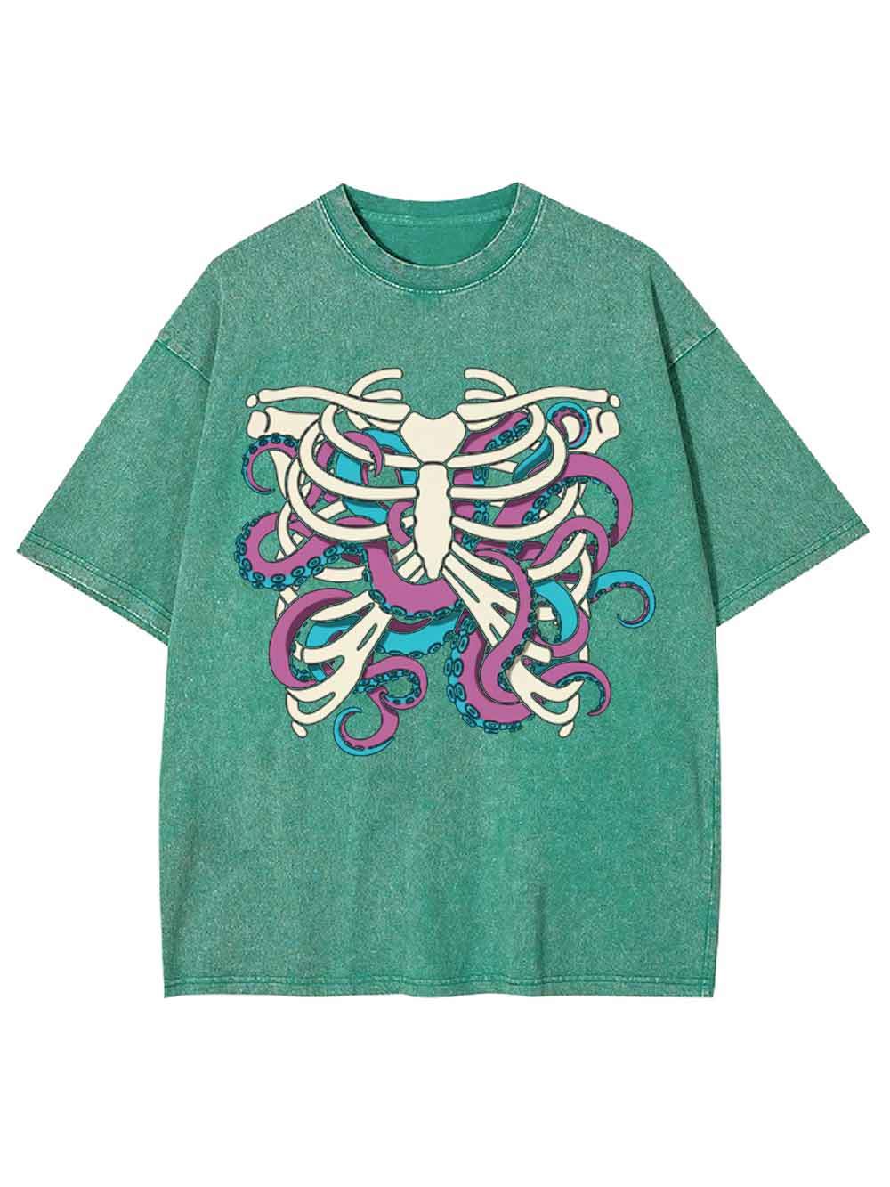 Skull Octopus Tentacles Washed Tshirt