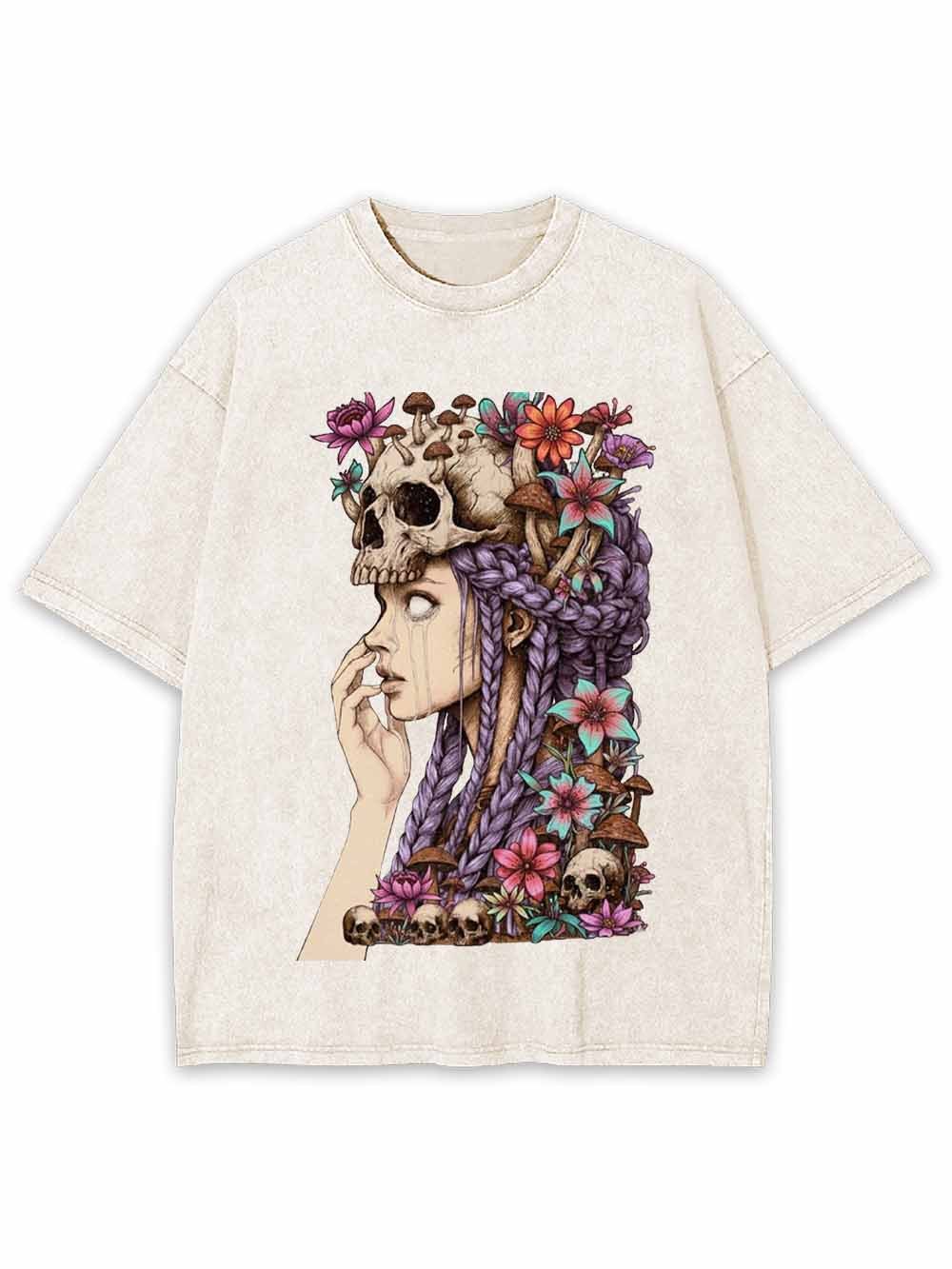 Skull Crown Goddess Washed Tshirt