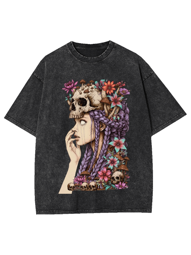 Skull Crown Goddess Washed Tshirt