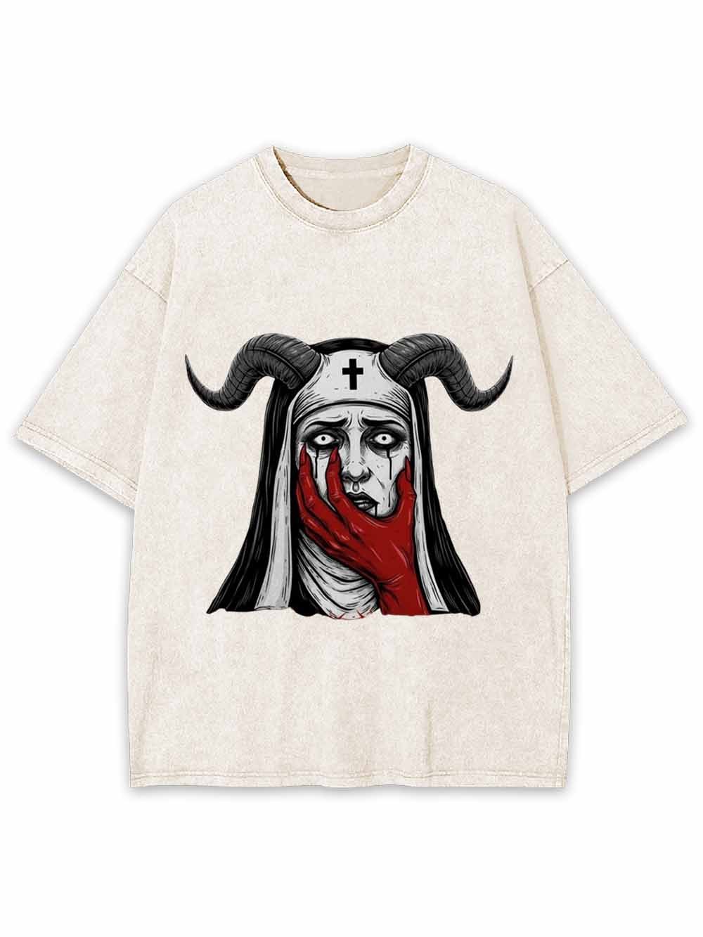 Demon Nun Washed Tshirt