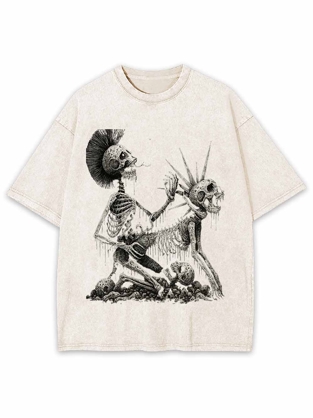 Skeleton Couple Washed Tshirt