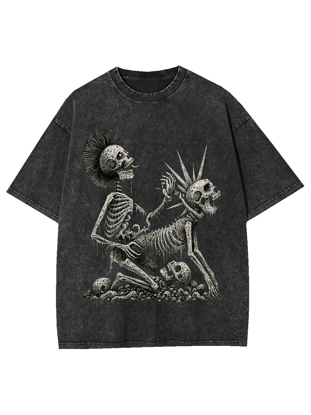 Skeleton Couple Washed Tshirt