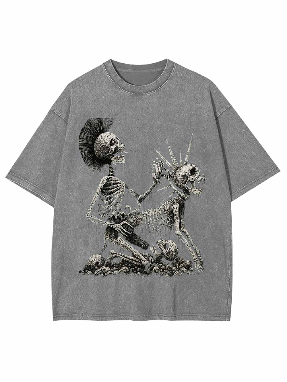 Skeleton Couple Washed Tshirt
