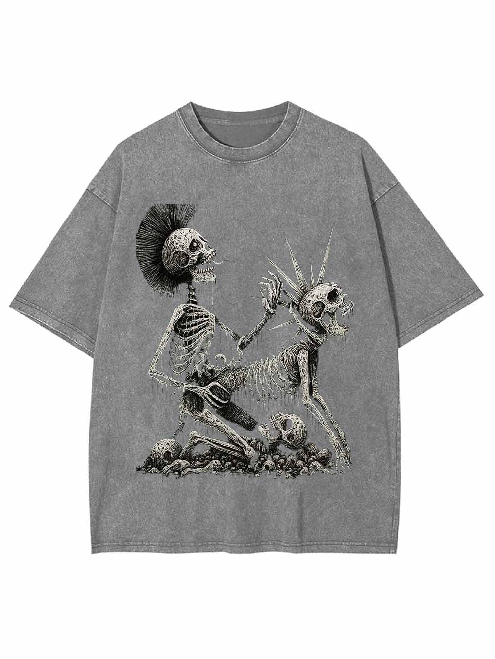 Skeleton Couple Washed Tshirt