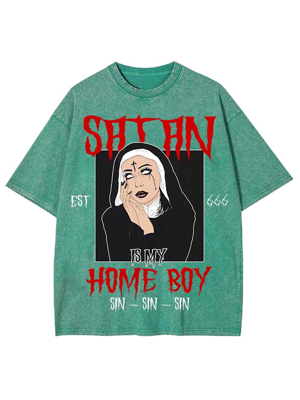 Satan Is My Homeboy Washed Tshirt