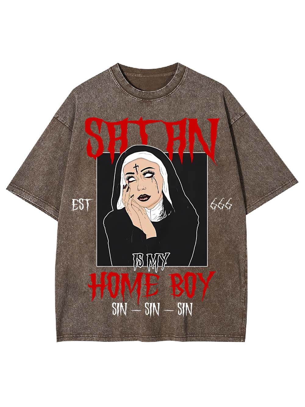 Satan Is My Homeboy Washed Tshirt