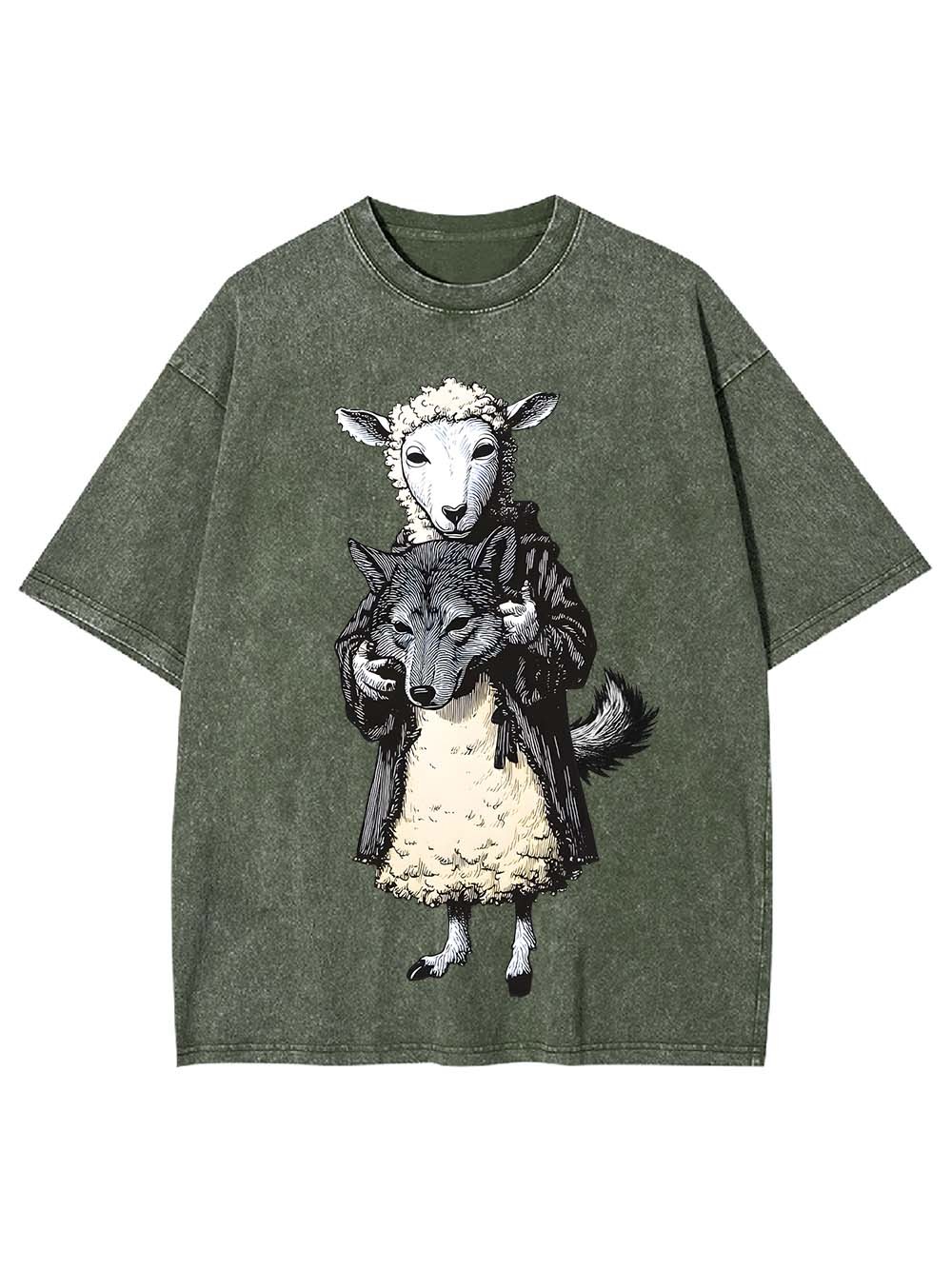 Sheep Wolf Mask Washed Tshirt