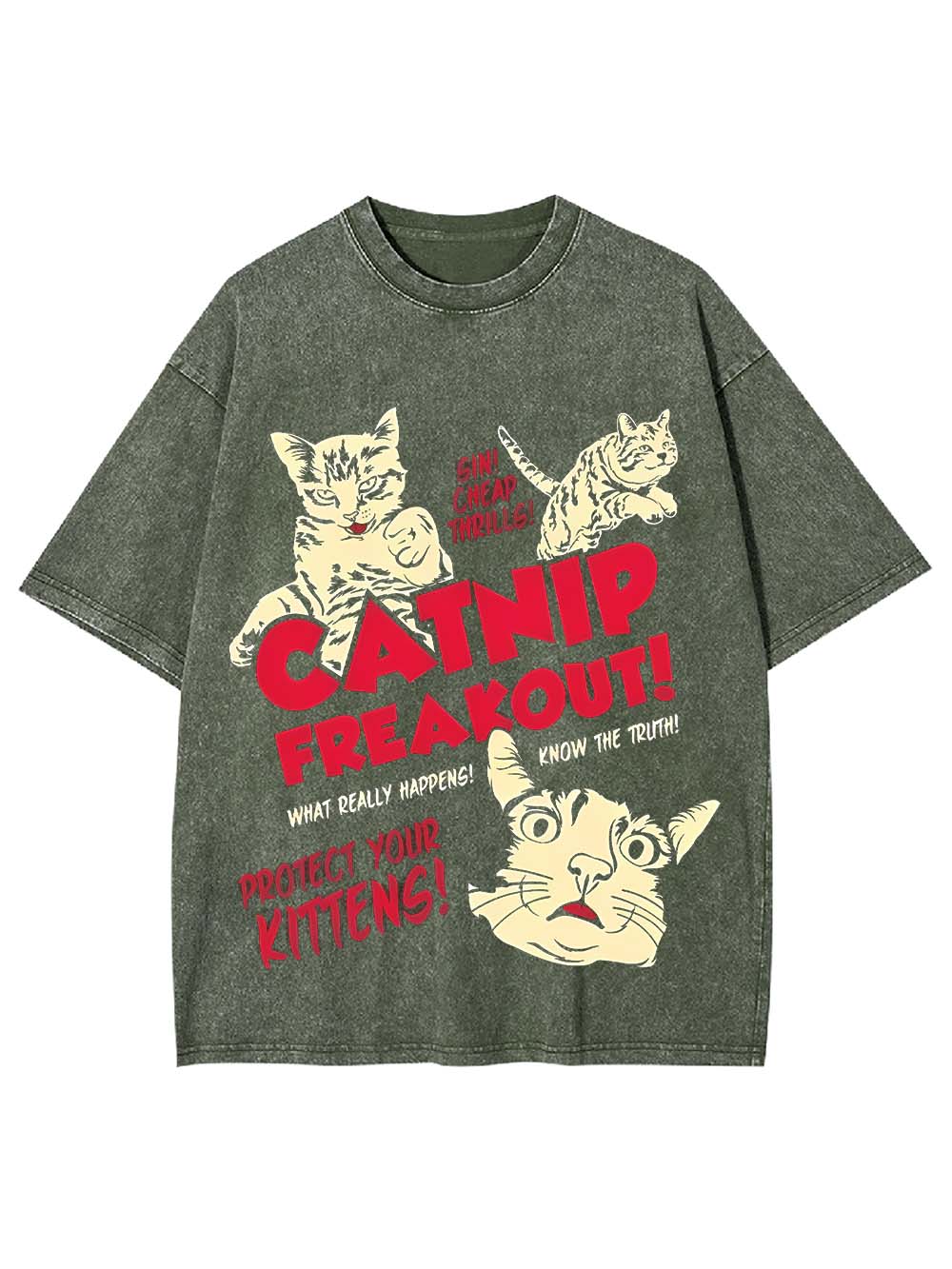 Catnip Freakout! Washed Tshirt