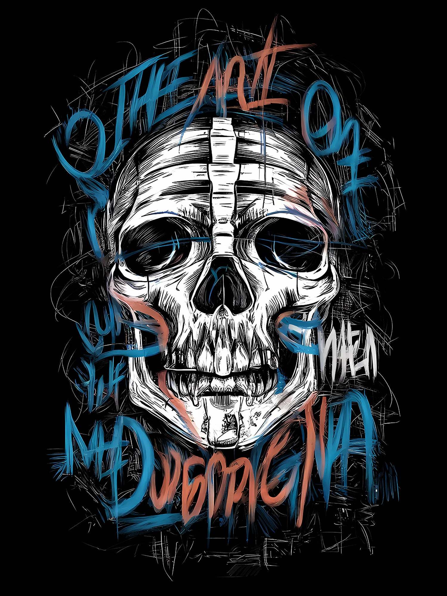 The Art Of Skull And Graffiti Washed Tshirt