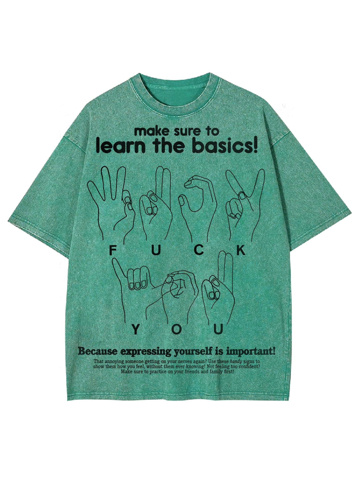 Make Sure To Learn The Basics! Washed Tshirt-ClassyOutlaw