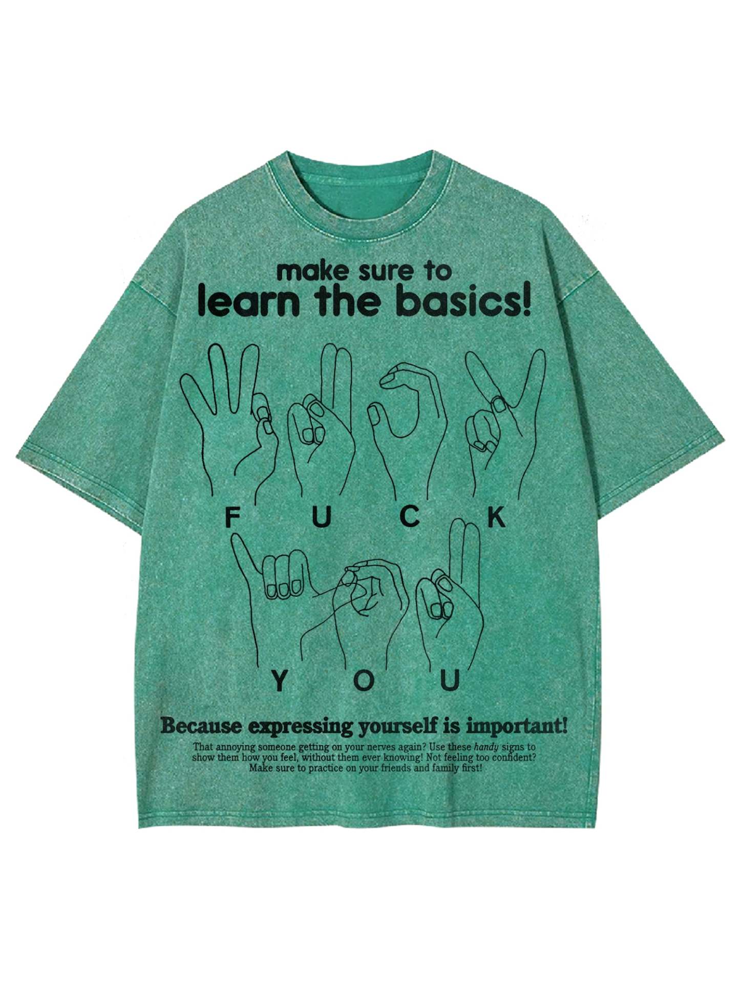Make Sure To Learn The Basics! Washed Tshirt-ClassyOutlaw