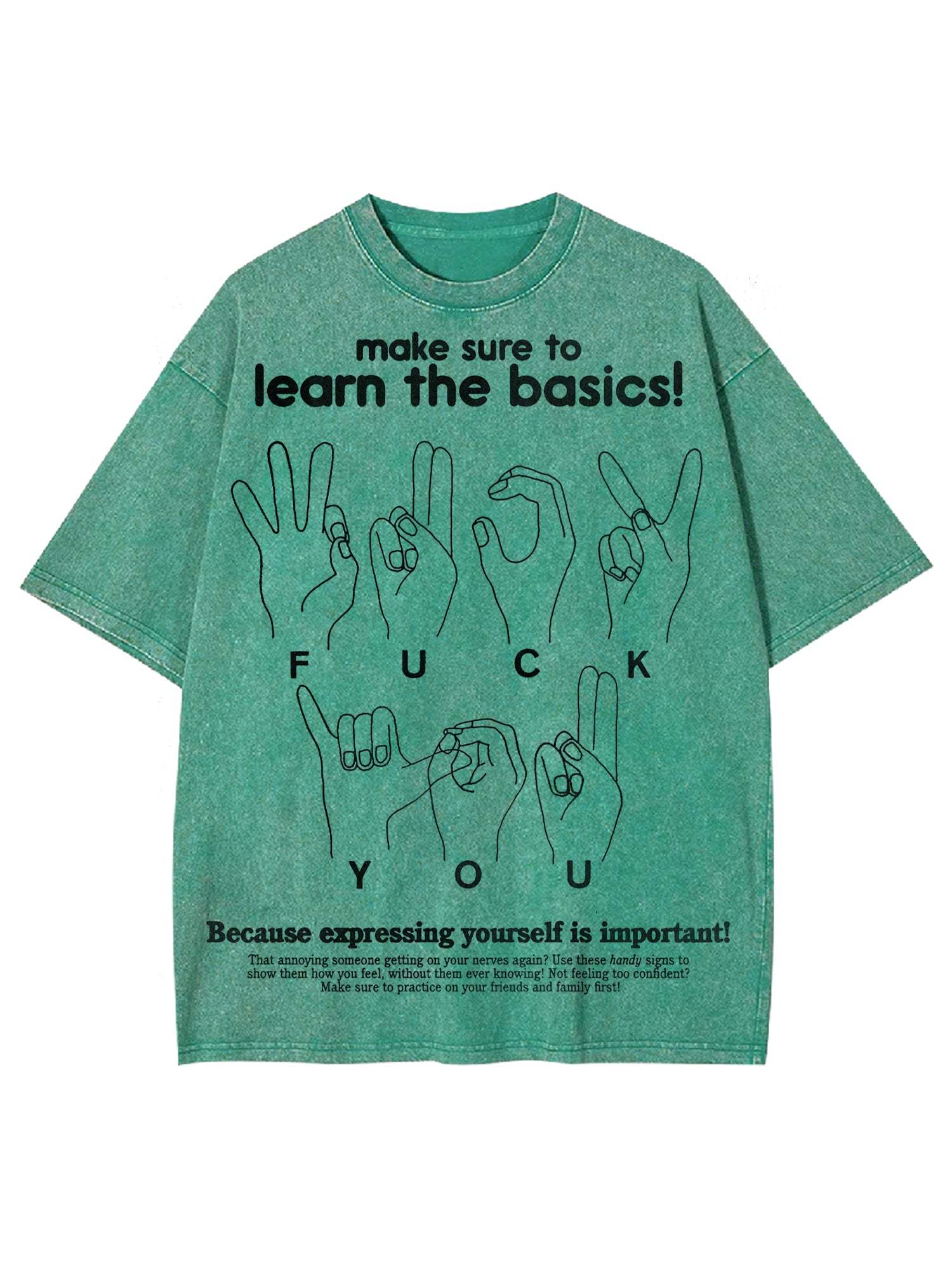 Make Sure To Learn The Basics! Washed Tshirt-ClassyOutlaw