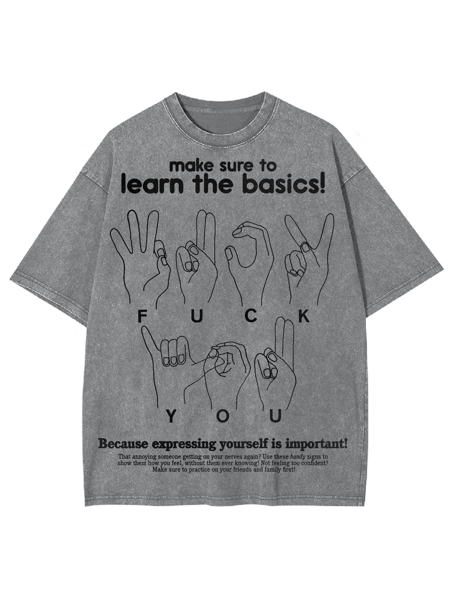 Make Sure To Learn The Basics! Washed Tshirt-ClassyOutlaw