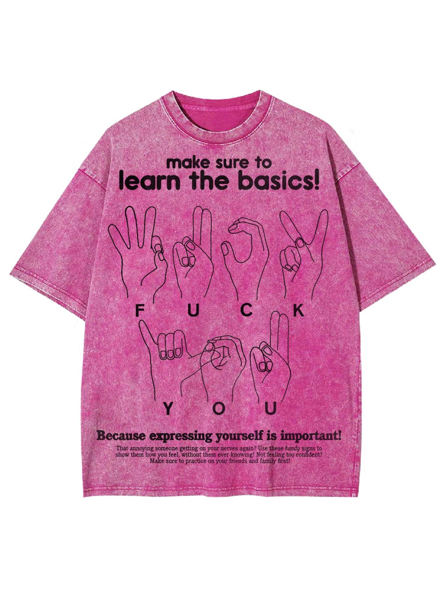 Make Sure To Learn The Basics! Washed Tshirt-ClassyOutlaw