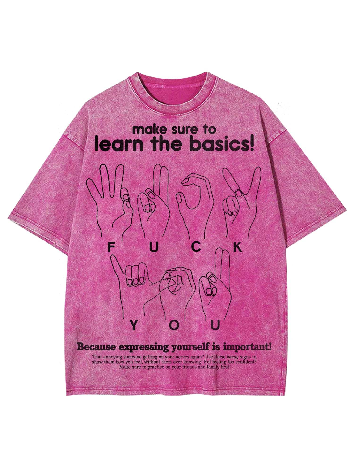 Make Sure To Learn The Basics! Washed Tshirt-ClassyOutlaw