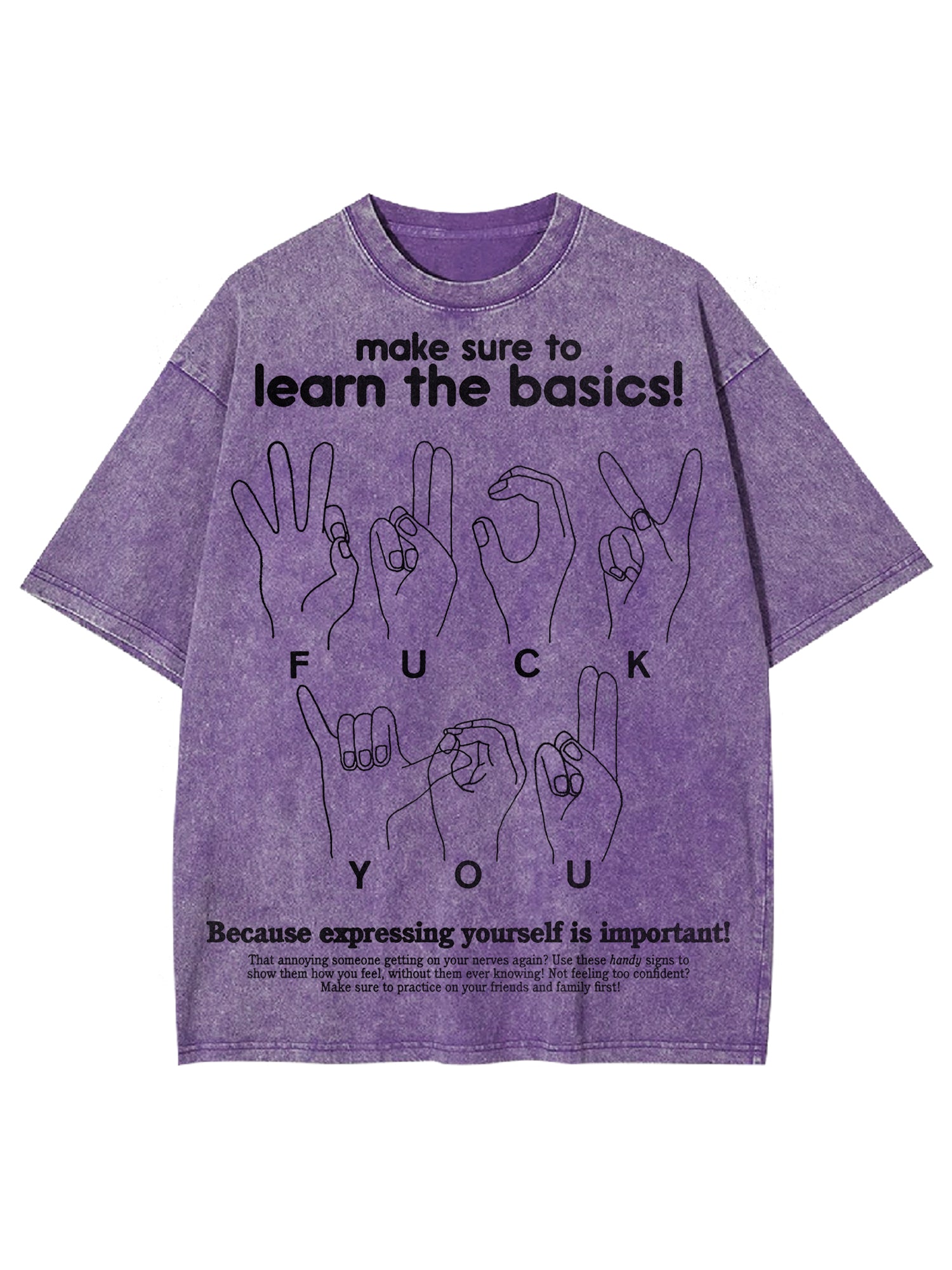 Make Sure To Learn The Basics! Washed Tshirt-ClassyOutlaw