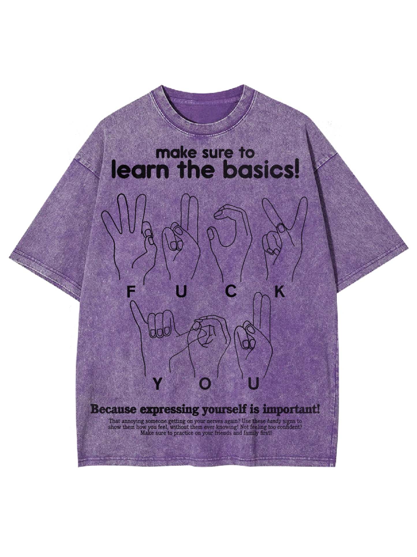 Make Sure To Learn The Basics! Washed Tshirt-ClassyOutlaw