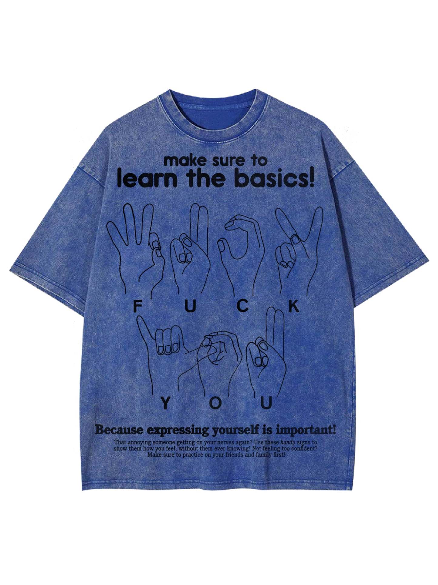 Make Sure To Learn The Basics! Washed Tshirt-ClassyOutlaw