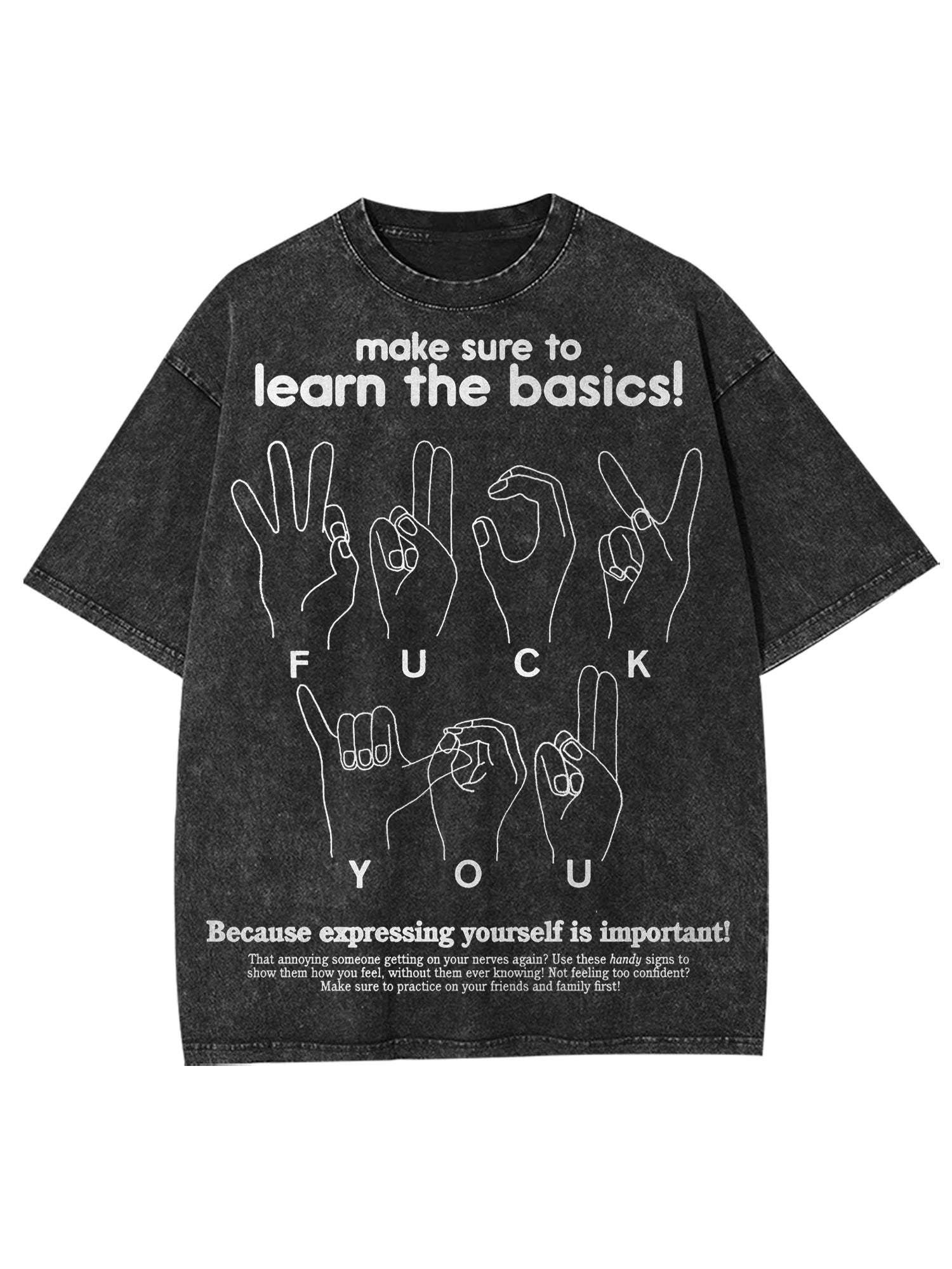 Make Sure To Learn The Basics! Washed Tshirt-ClassyOutlaw