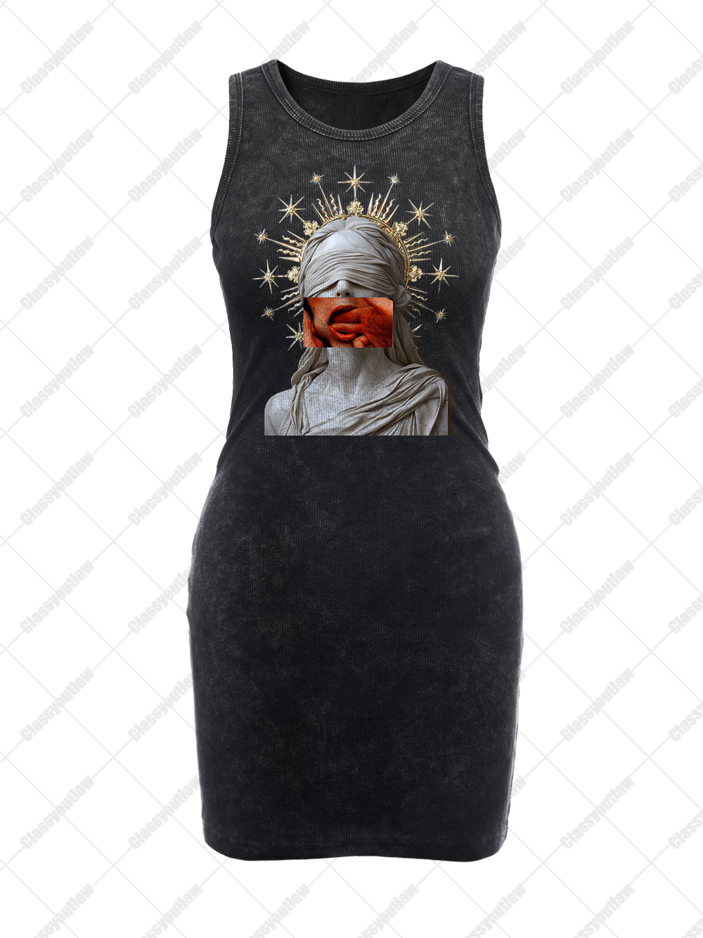 TONGUE OF SIN VINTAGE BODYCON TANK DRESS