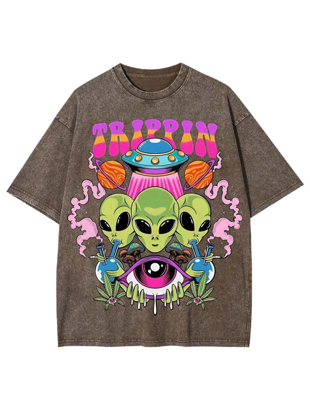 Trippin Washed Tshirt-ClassyOutlaw