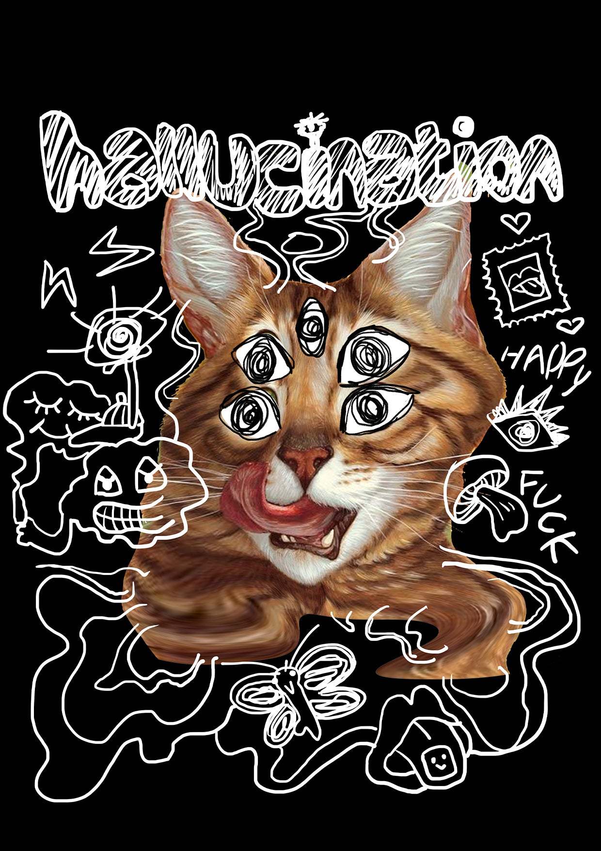 Hallucination Washed Tshirt-ClassyOutlaw